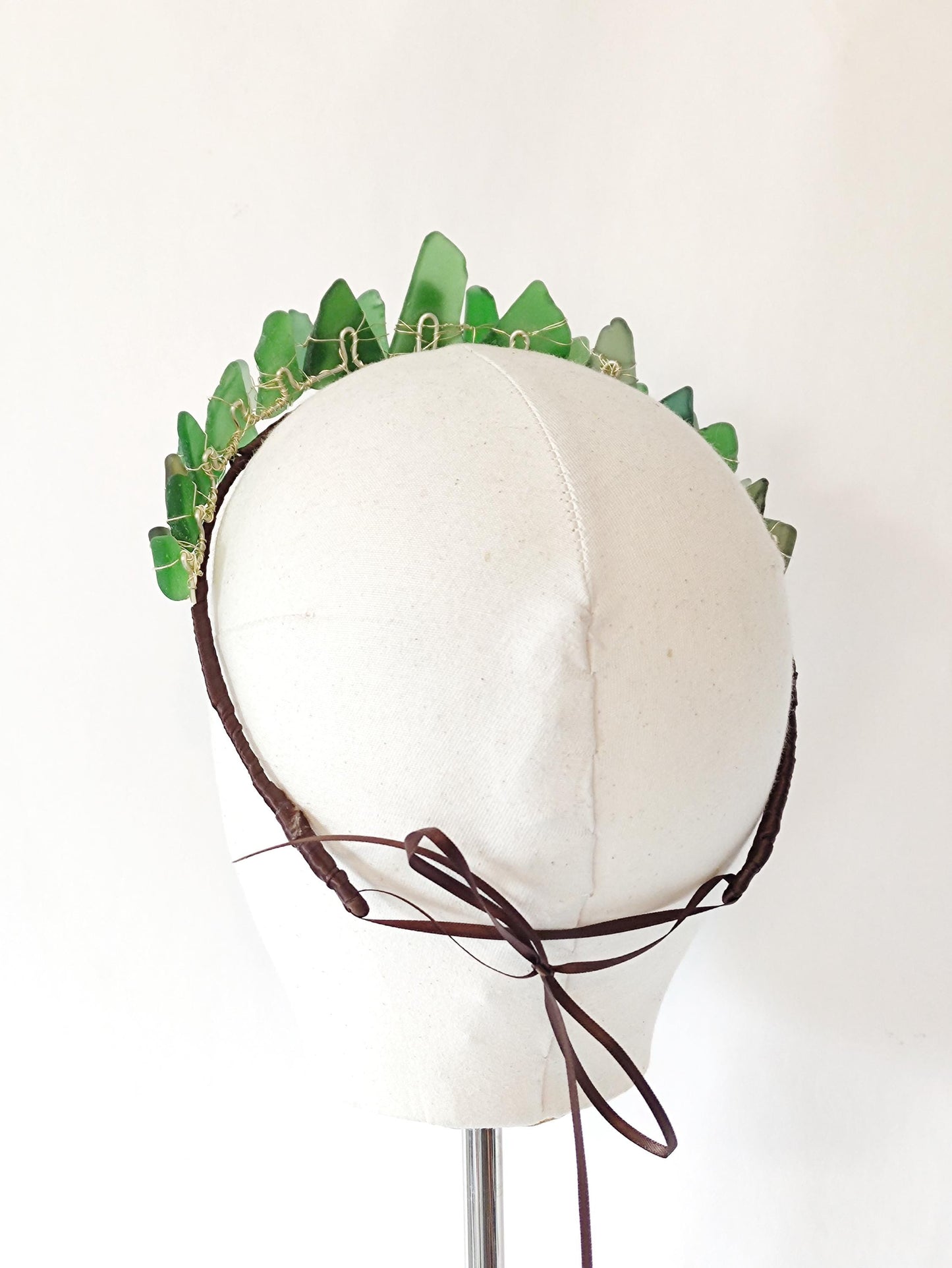 Green Sea Glass Tiara Headband