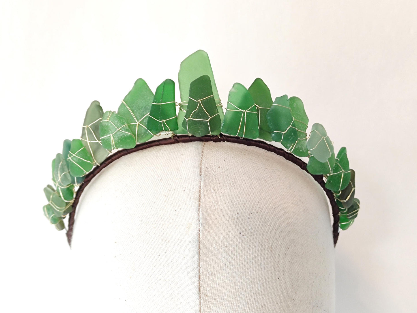 Green Sea Glass Tiara Headband