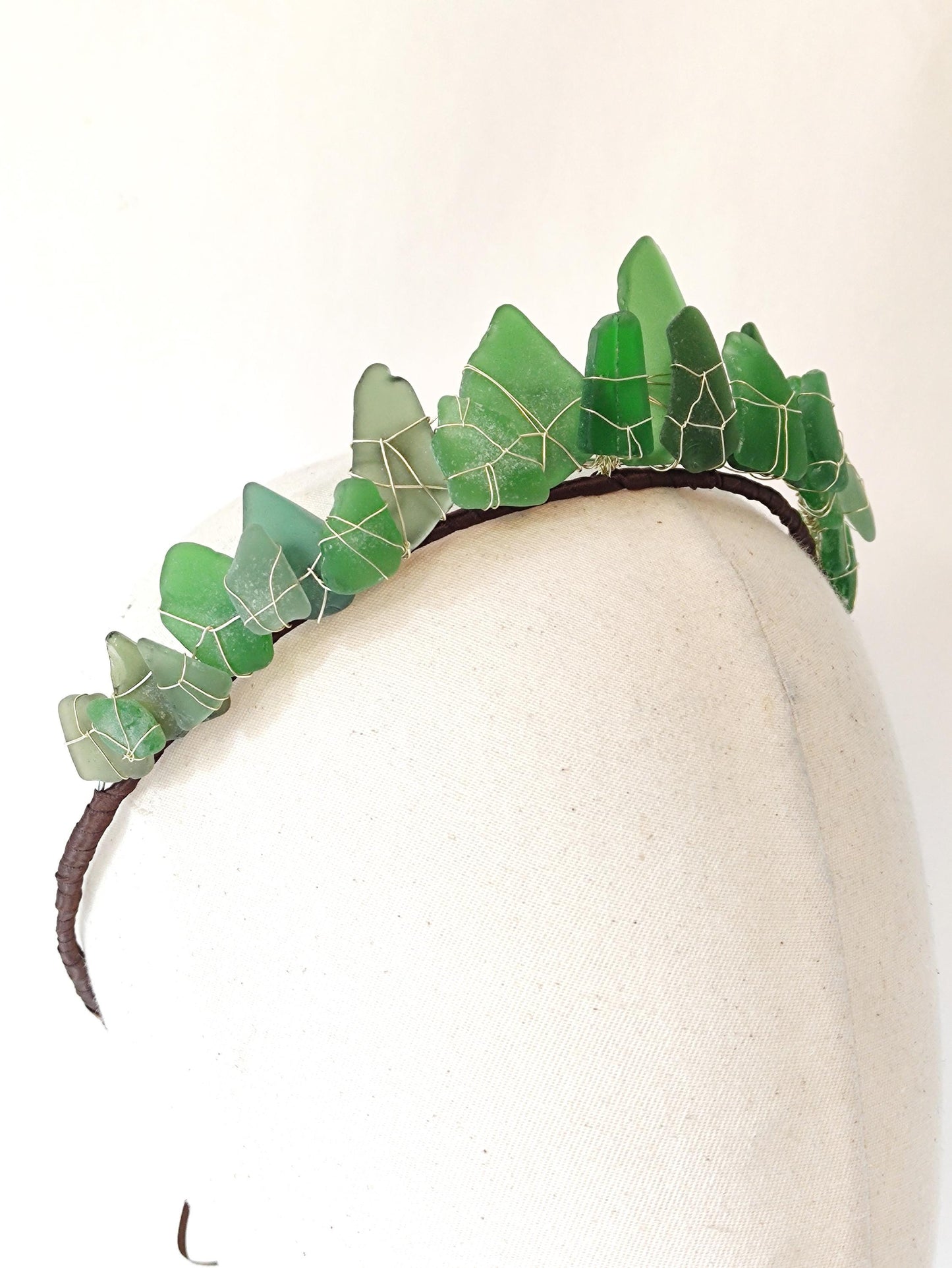 Green Sea Glass Tiara Headband