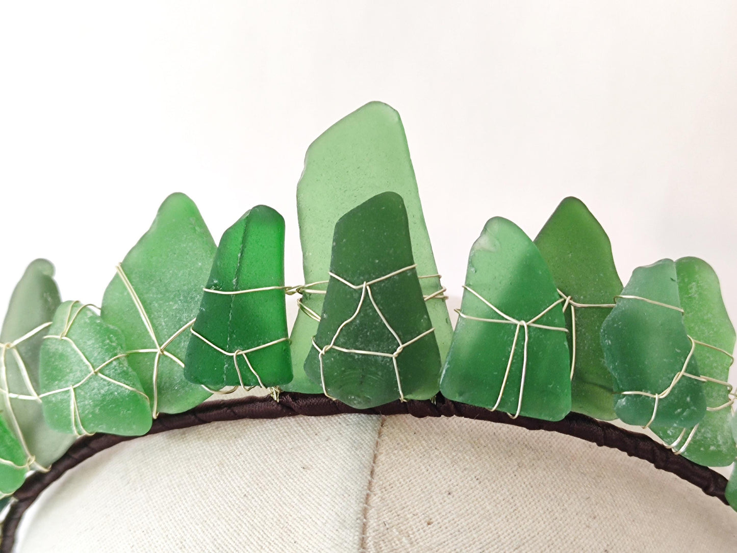Green Sea Glass Tiara Headband