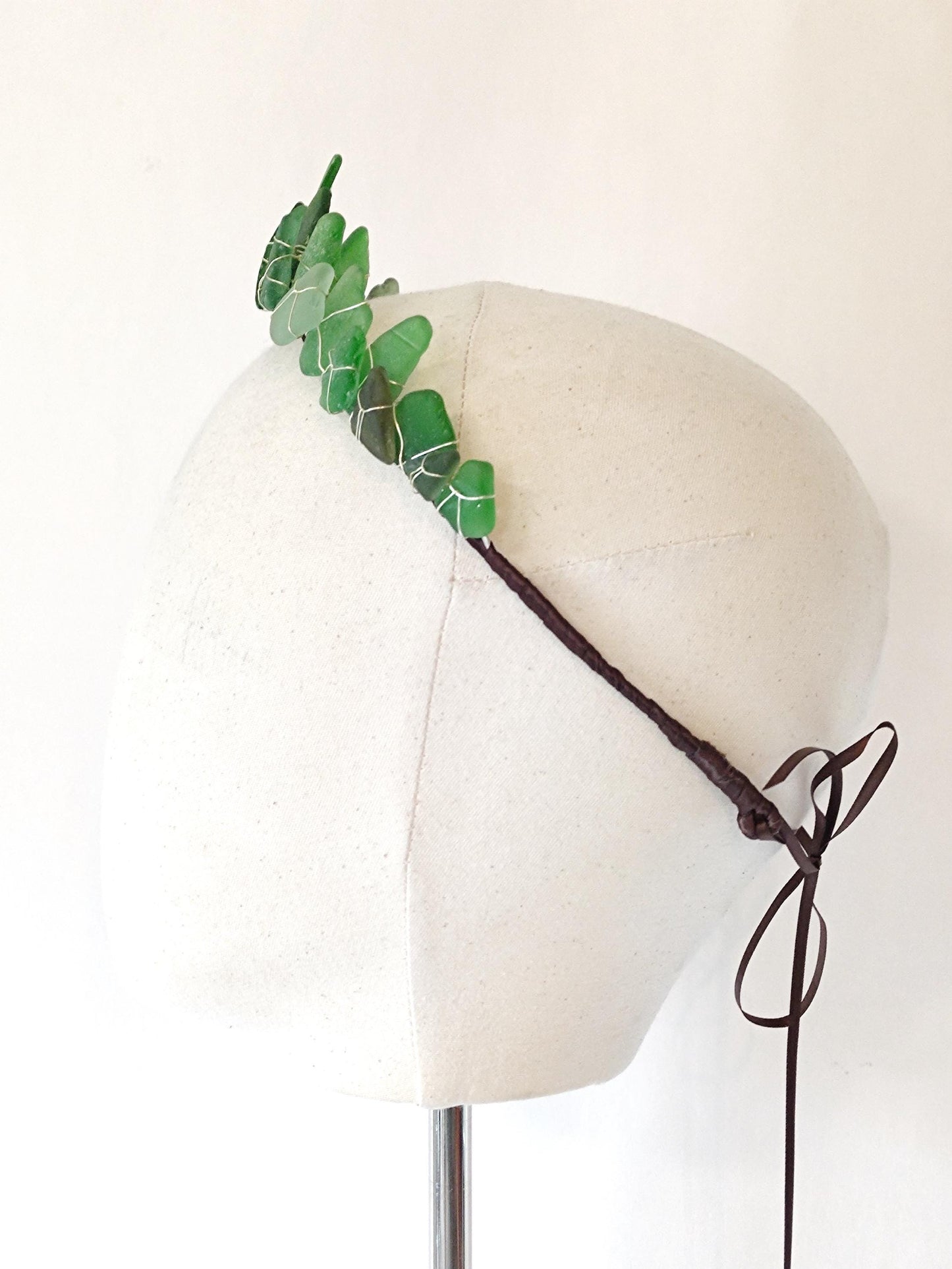 Green Sea Glass Tiara Headband