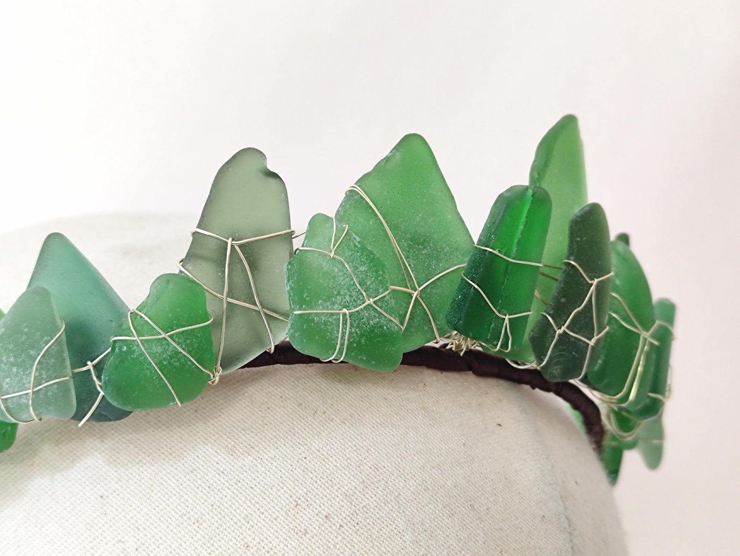 Green Sea Glass Tiara Headband